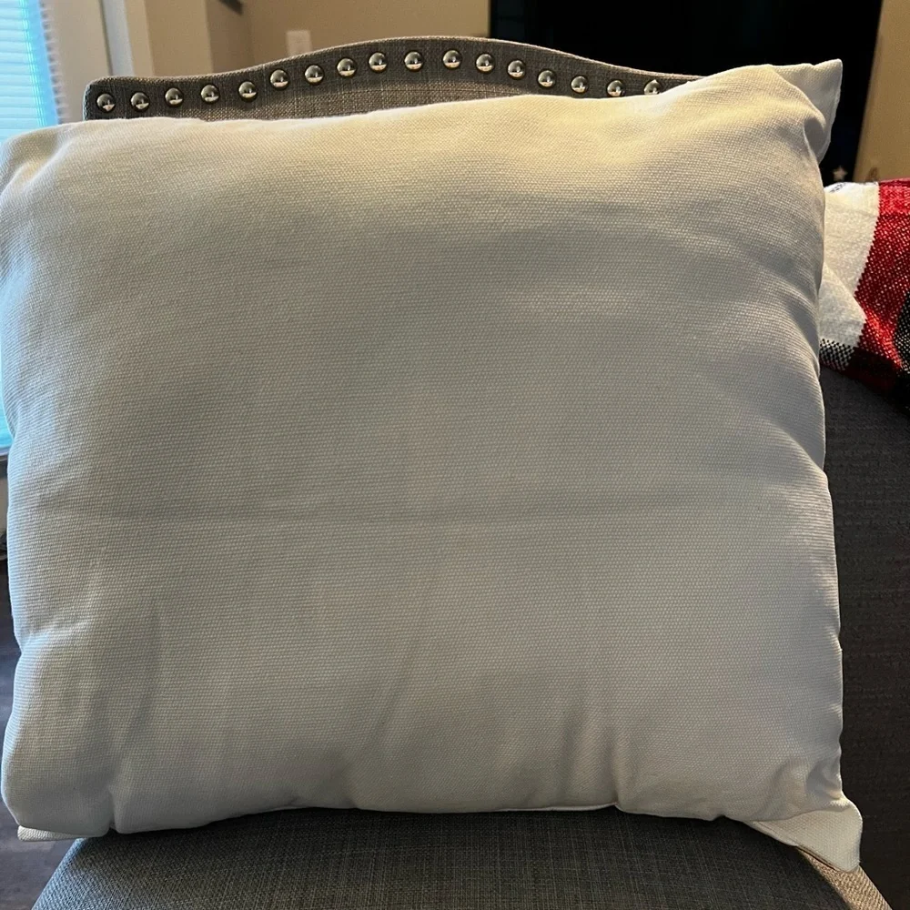 Merry and Bright | White and Gold Holiday Pillow